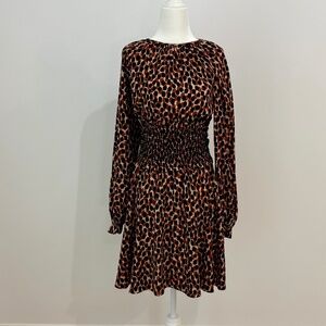 Kate Spade Long Sleeve Leopard Print Dress Small